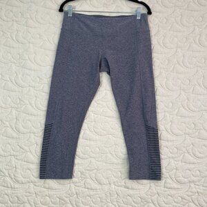 MPG Yoga Capris Leggings with Zipper Pocket Gray Size Medium